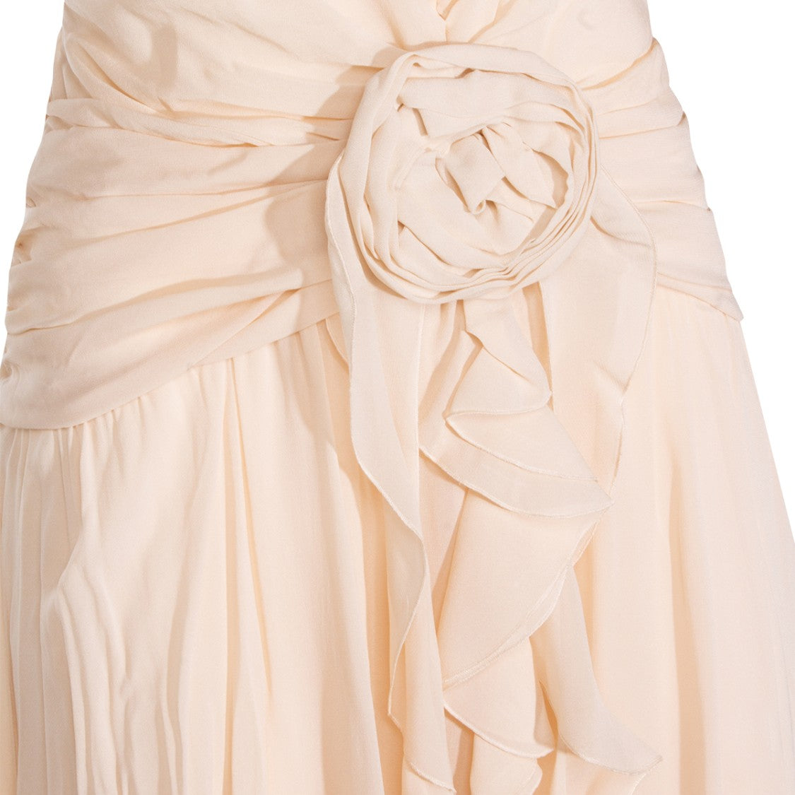 Blumarine Maxi Amber Viscose Dress With Draping
