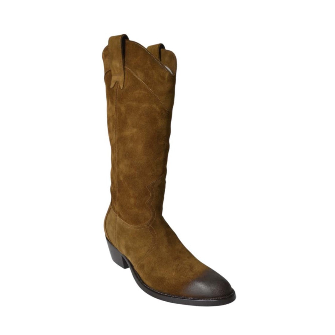 Paola D'arcano Brown Suede Arizona Cowboy Boots