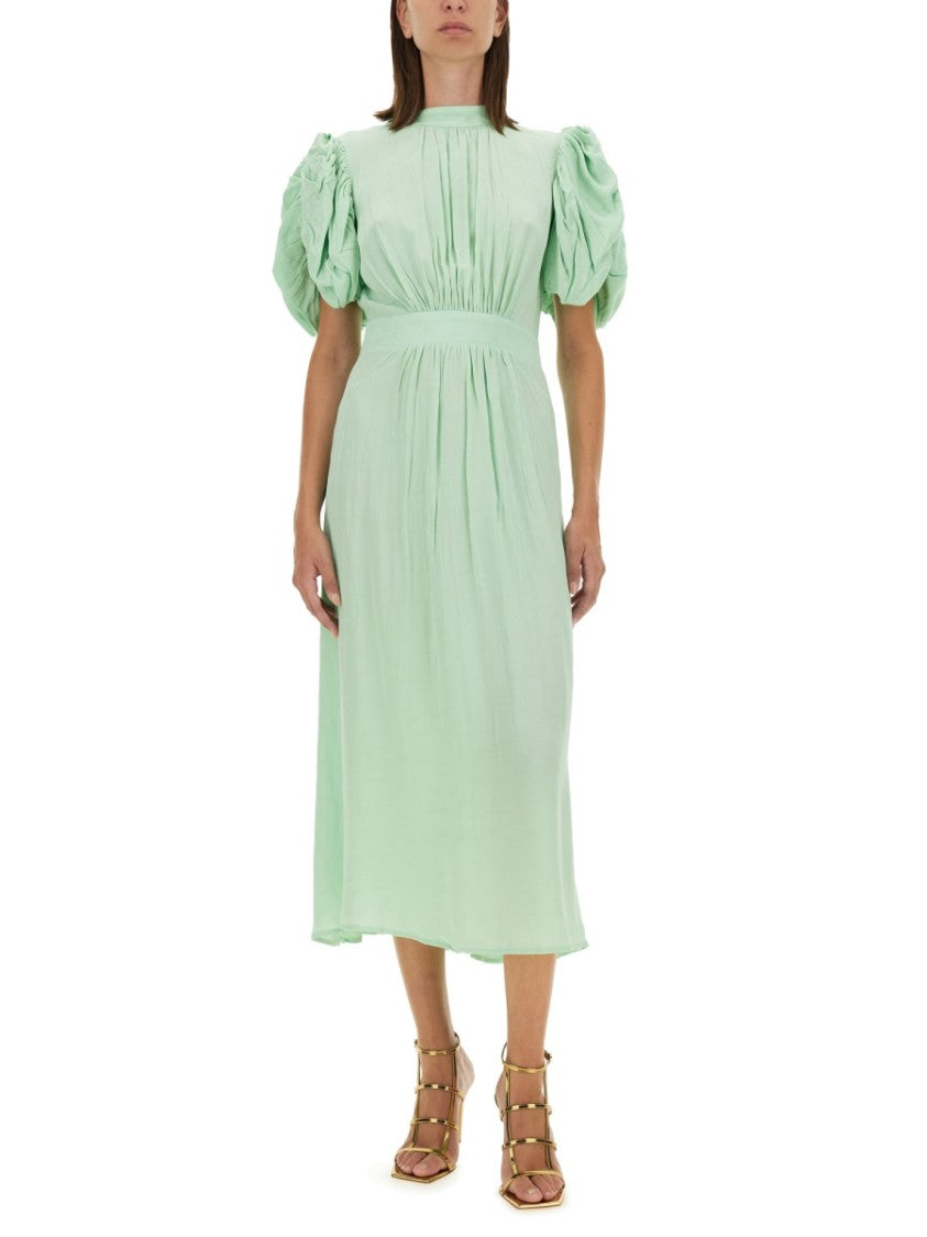 Rotate Birger Christensen Puff Sleeve Midi Dress