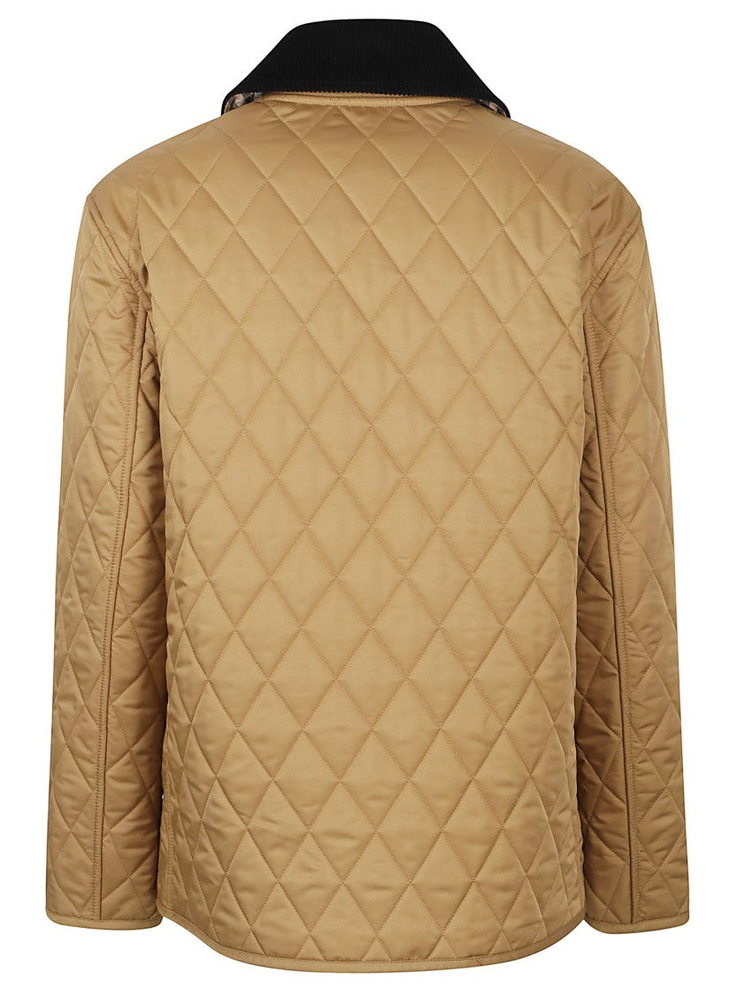 Burberry Nylon Quilted Corduroy Collar Jacket