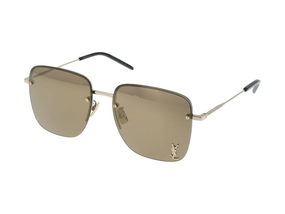 Saint Laurent Gold Sl 312 M Metal Oversized Square Sunglasses