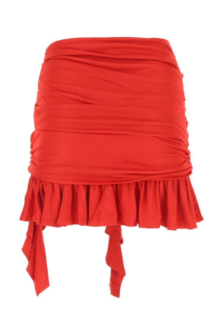 Andreâdamo Red Viscose Mini Skirt
