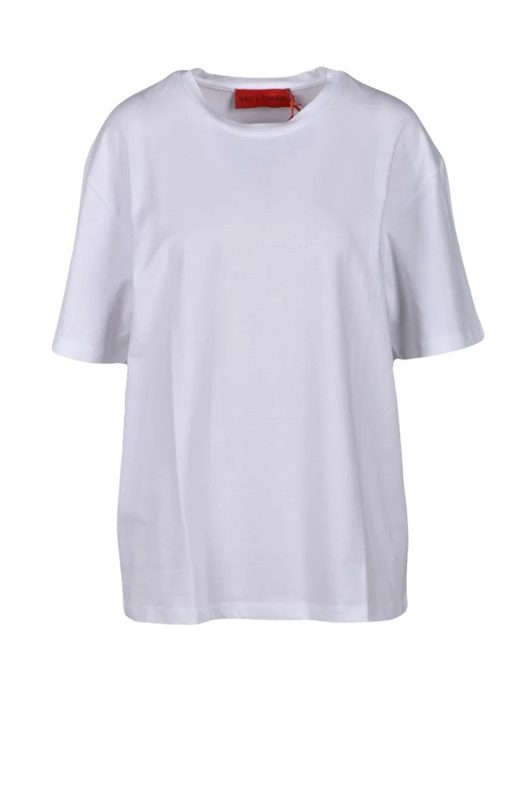 Wild Cashmere White Minimalist Crewneck T-Shirt