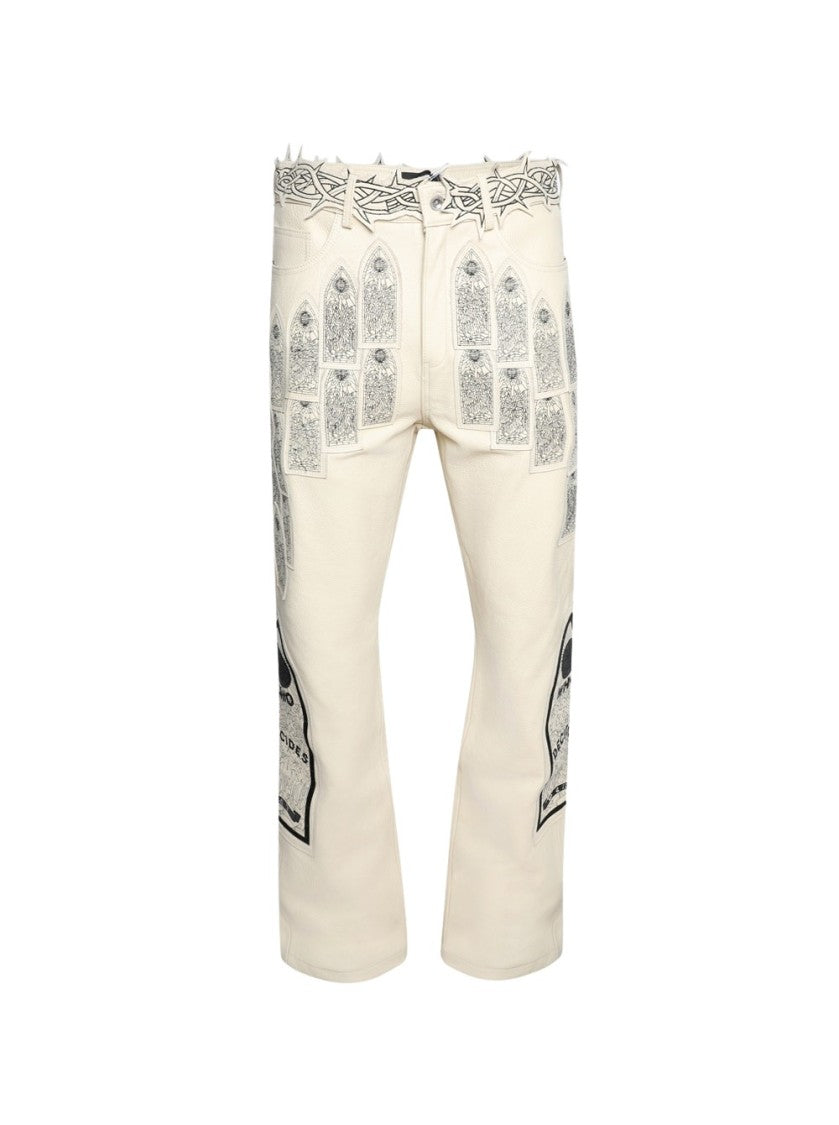 Who Decides War Patched Arch Embroidered Pants
