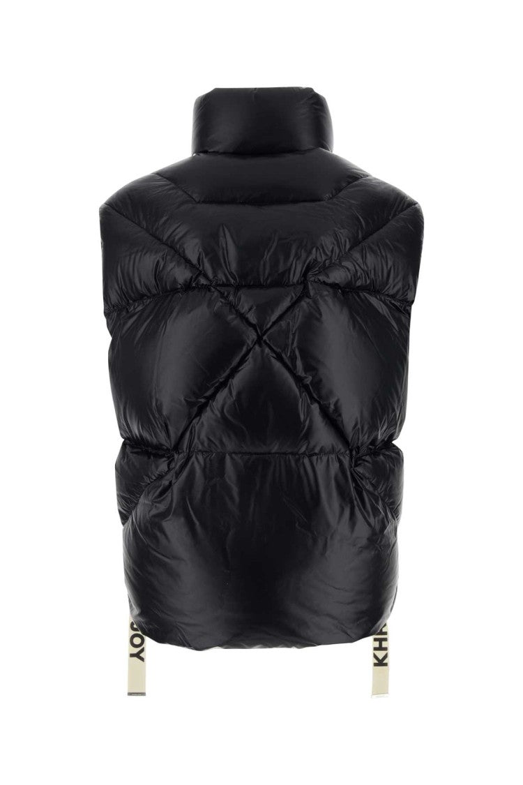 Khrisjoy Black Nylon Sleeveless Puff Shiny Down Jacket