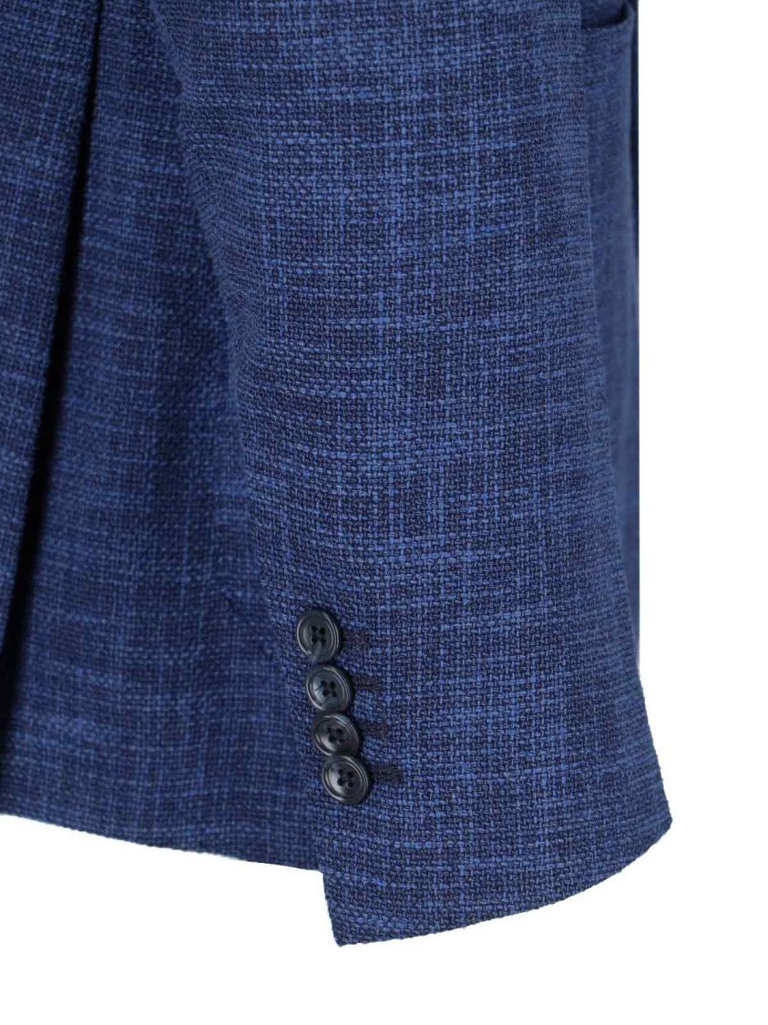 Tagliatore Single-Breasted Blazer – Blue Mélange