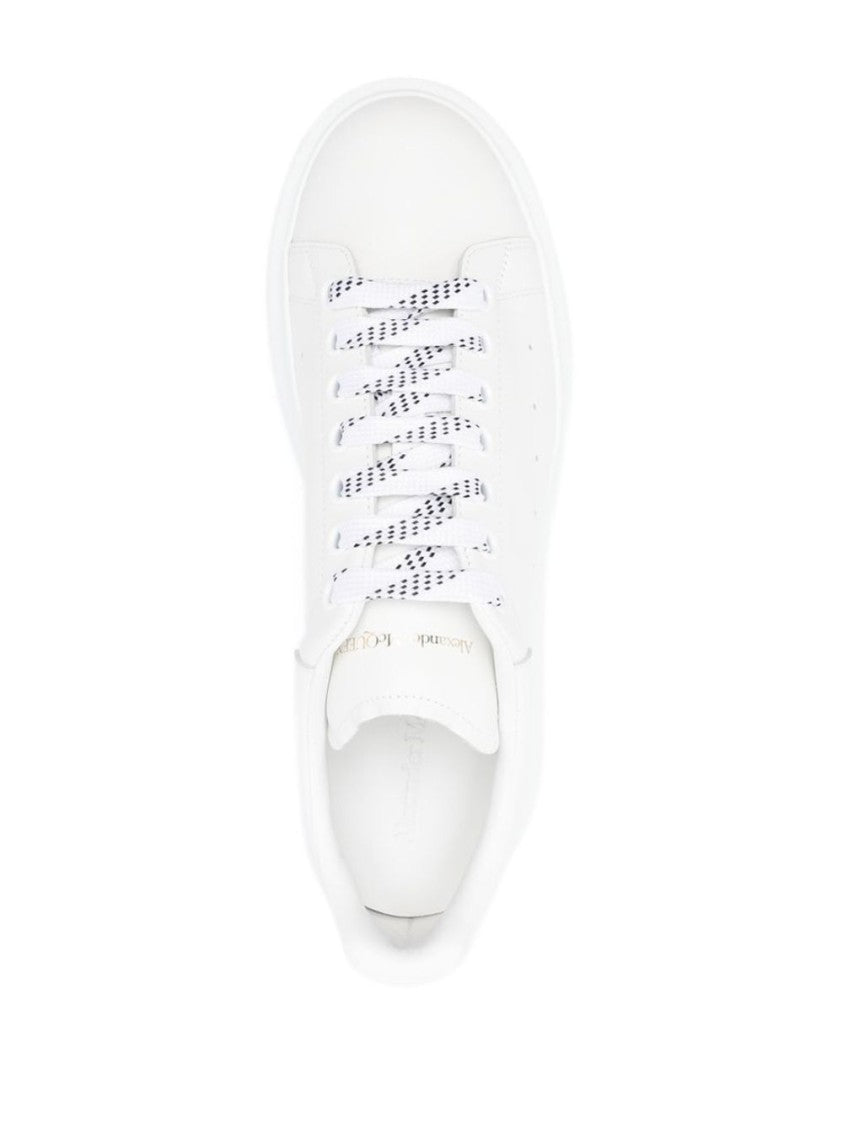 Alexander Mcqueen White Leather Sneakers With Cushioned Sole
