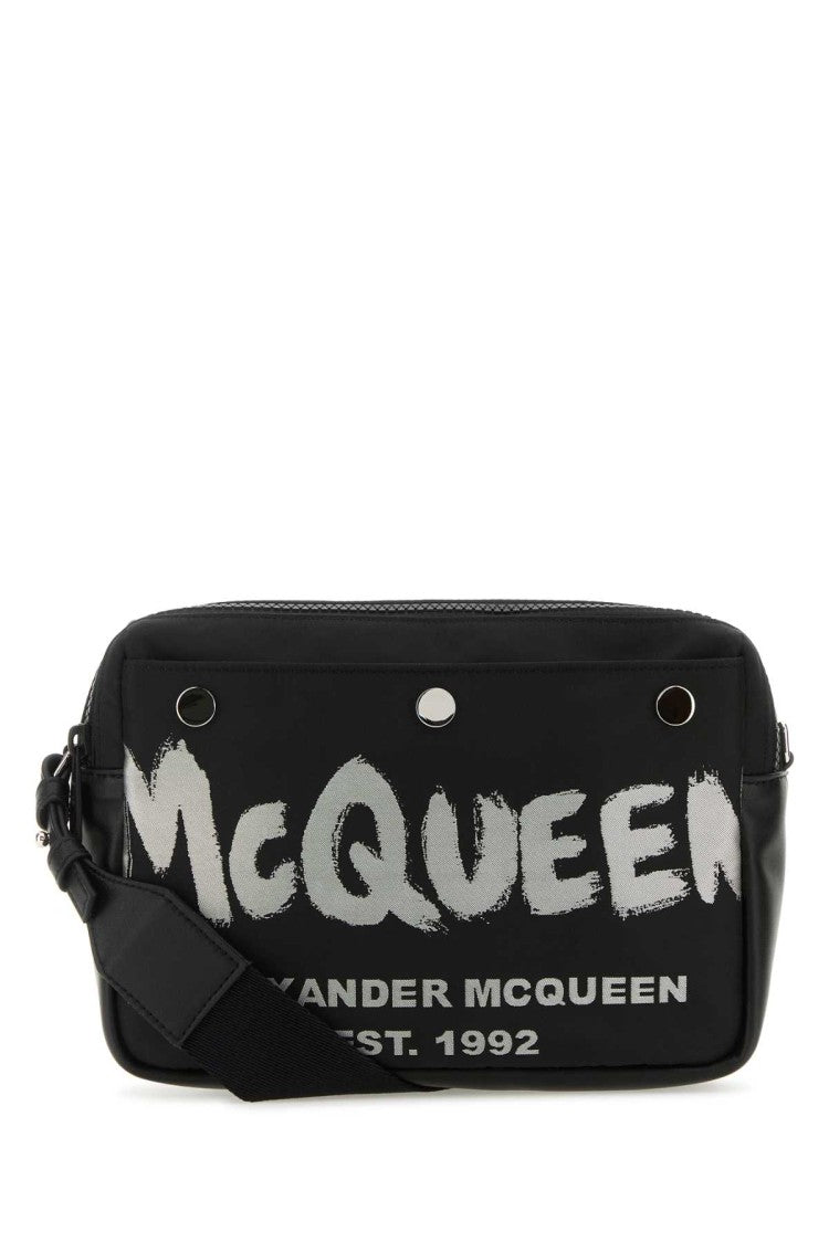 Alexander Mcqueen Black Fabric Mcqueen Graffiti Crossbody Bag