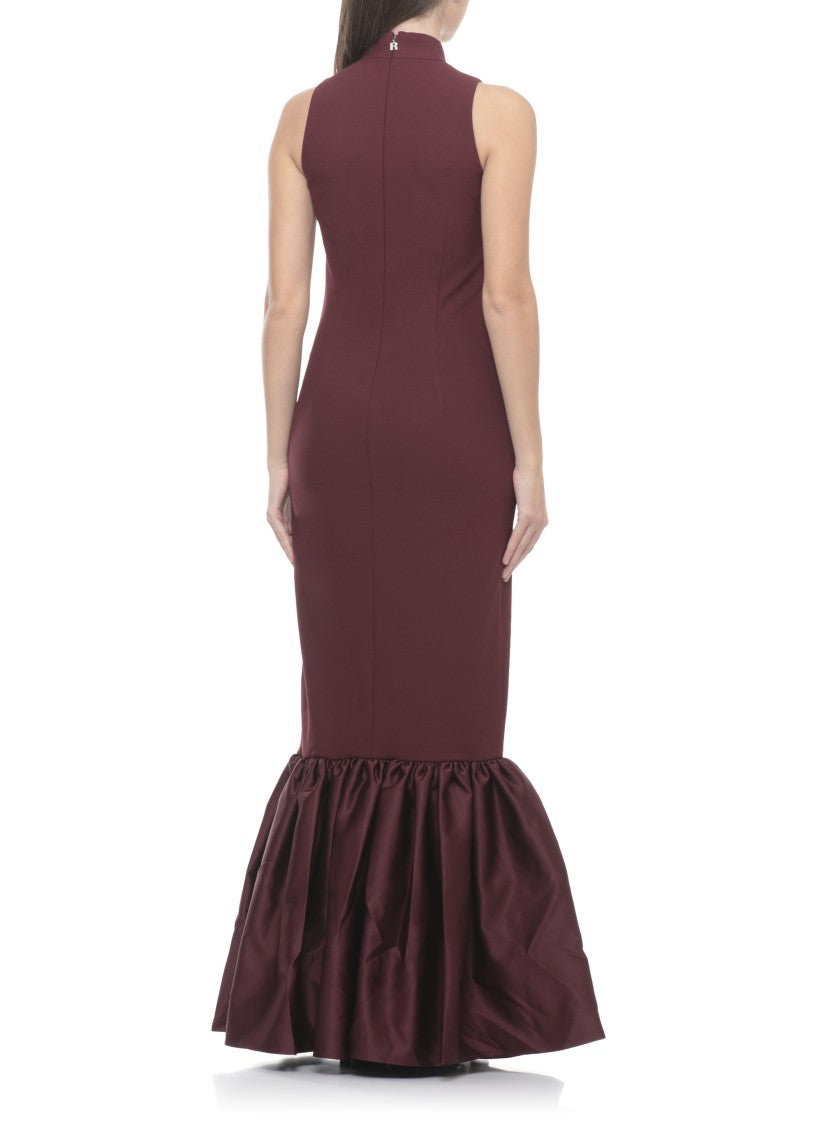 Rotate Fitted Maxi Dress With Contrasting Flared Hem