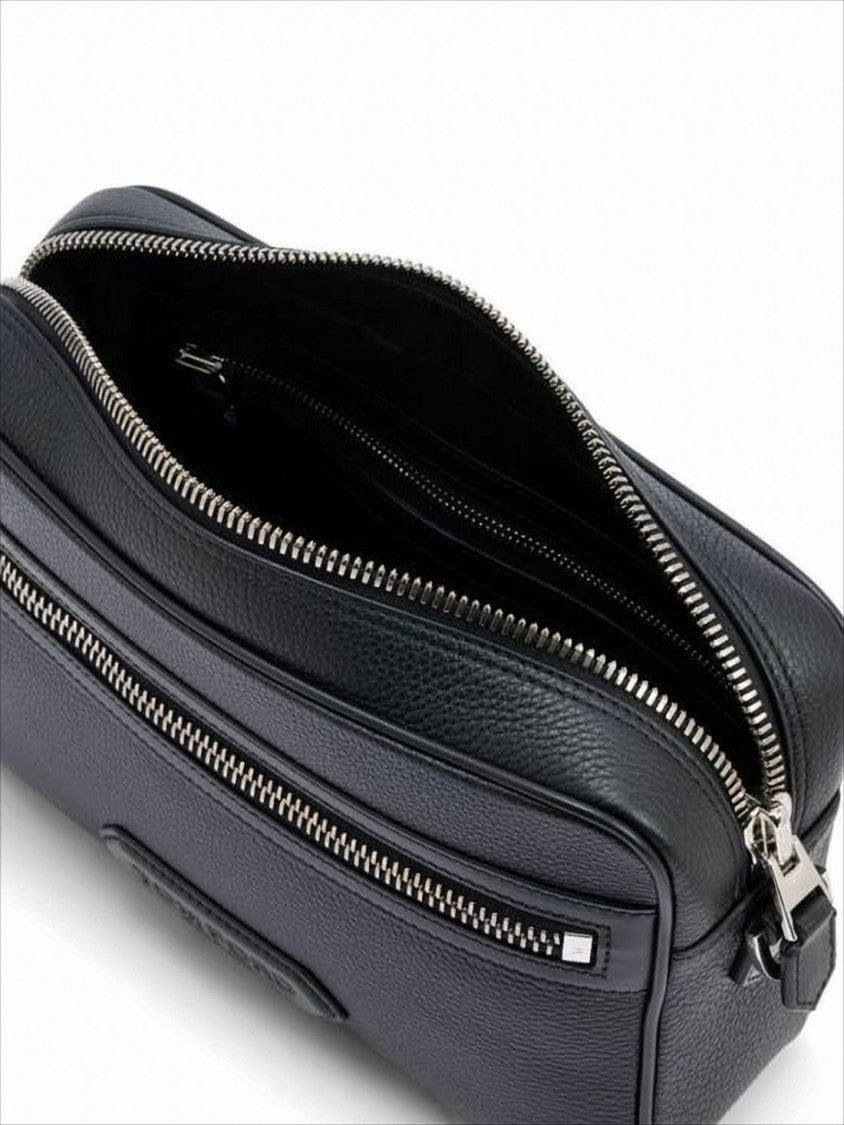 Tom Ford Textured Calf Leather Crossbody Bag With Silver Hardware