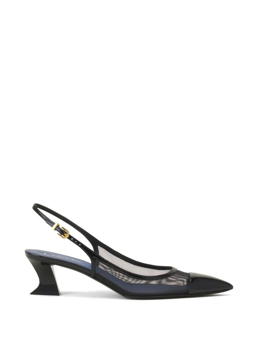 Lanvin Silk And Nylon Blend Strappy Slingback