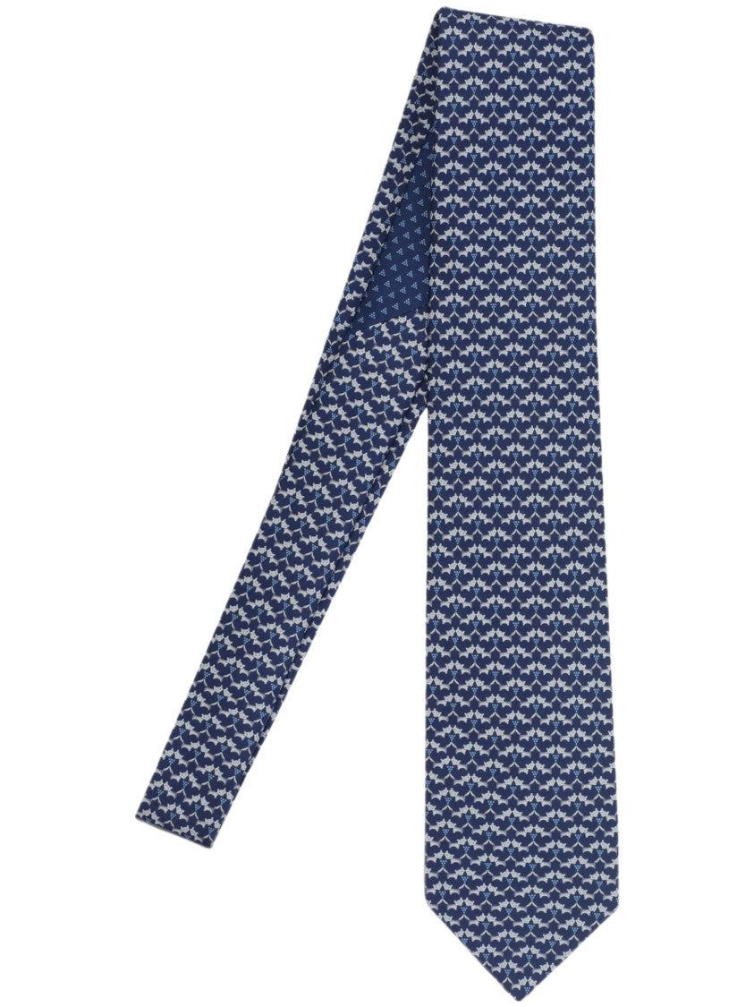 Ferragamo Geometric Pattern Tie With Contrasting Lining