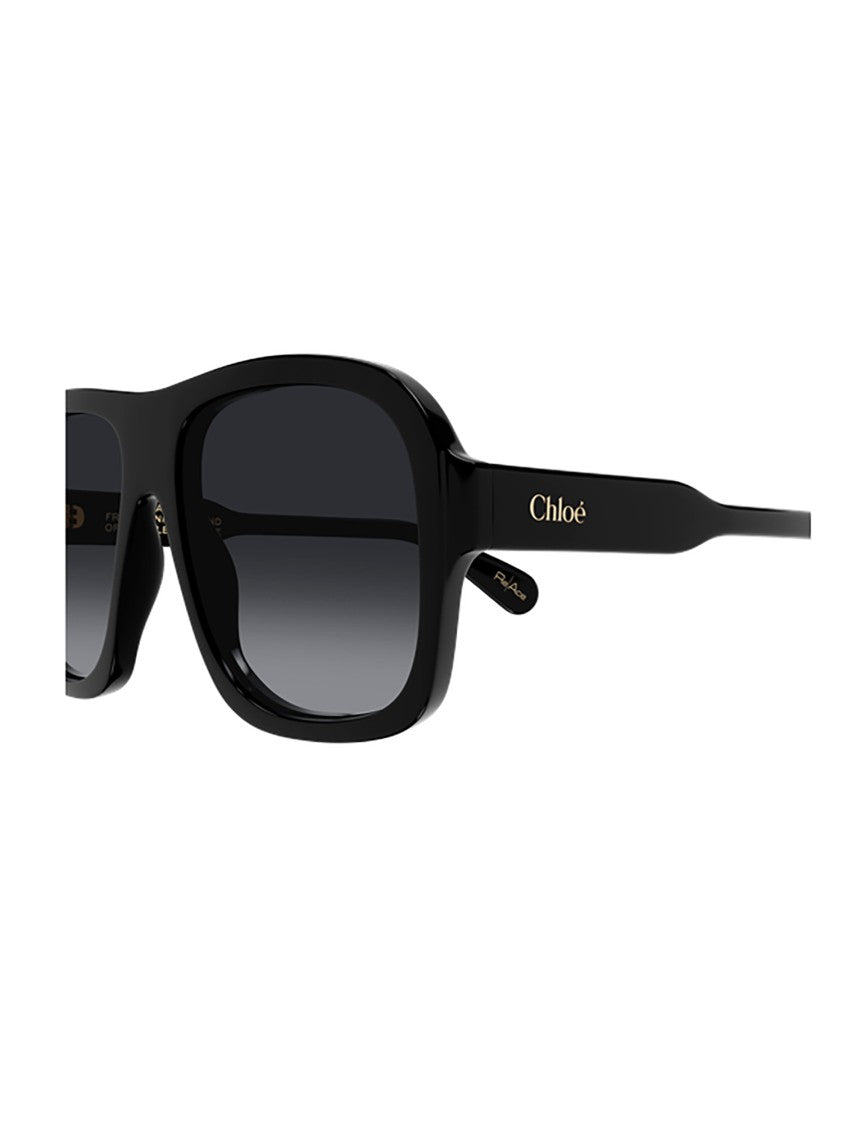 Chloé Rectangular Frame Sunglasses With Gradient Lenses