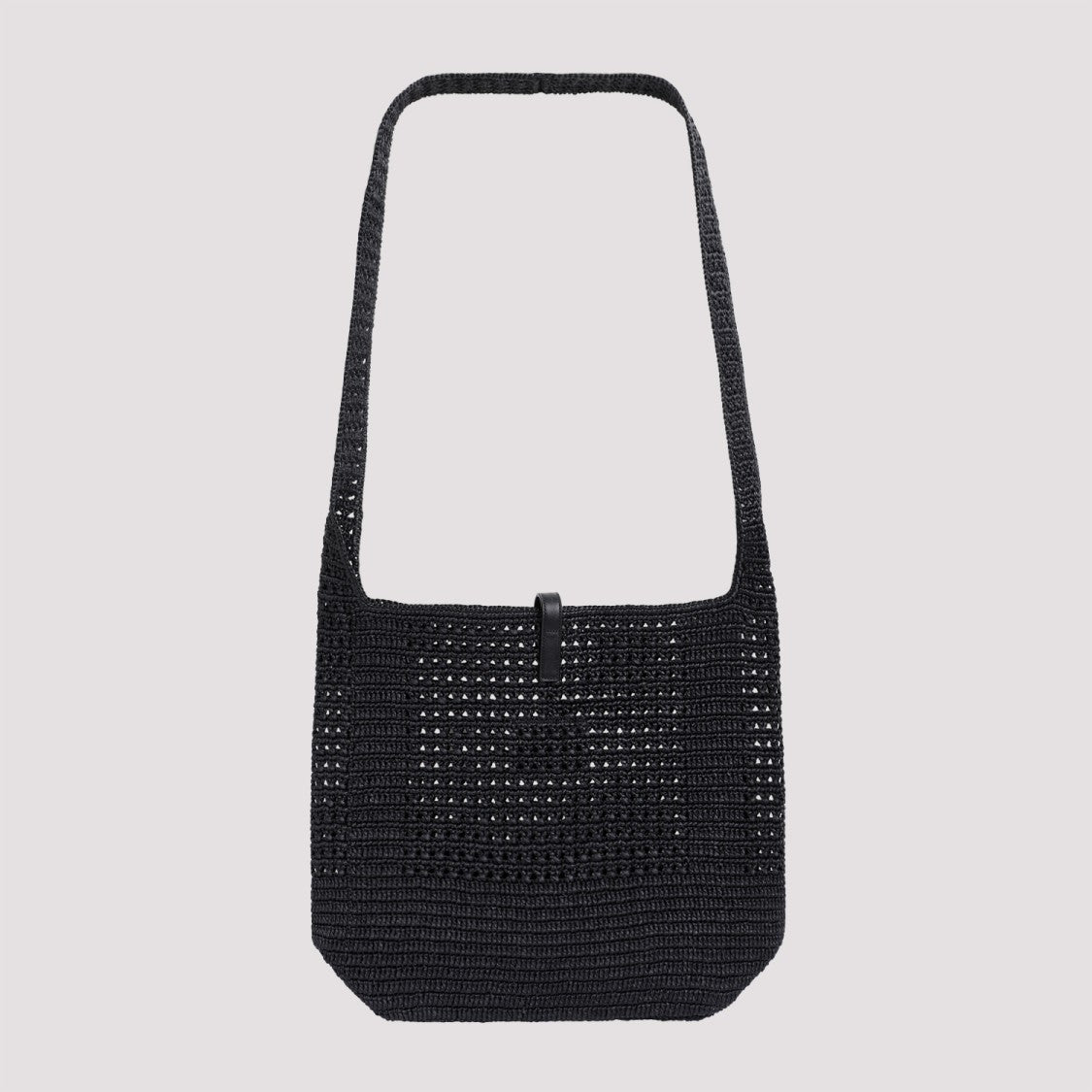 Saint Laurent Black Raffia Hobo Bag