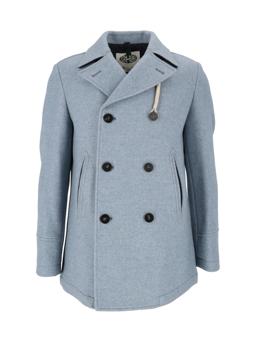 Camplin Island - S Structured Rope Wool Peacoat