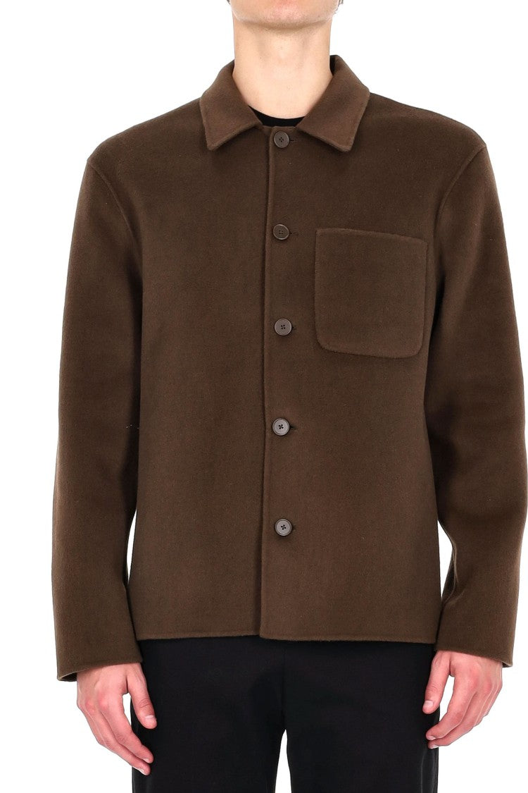 Officine Generale Hamilton Model Unlined Wool Double Overshirt