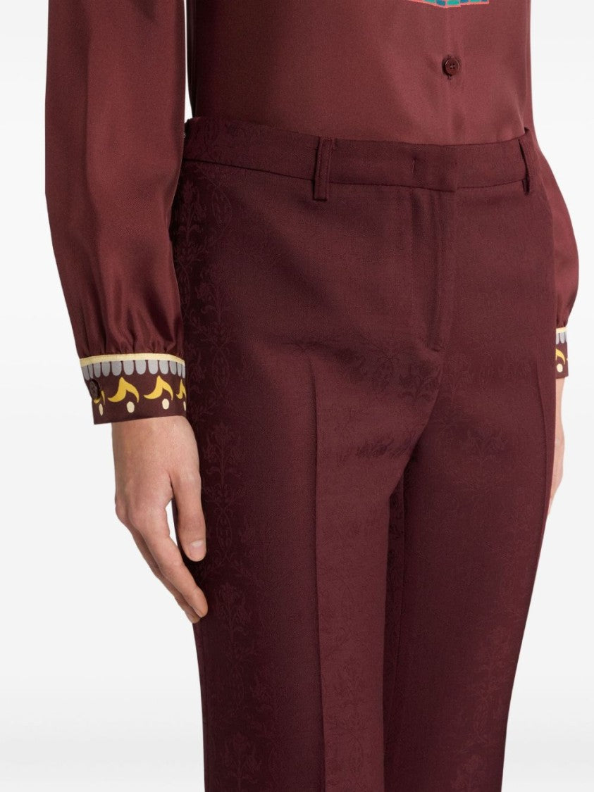 Etro Cool Wool Jacquard Trousers