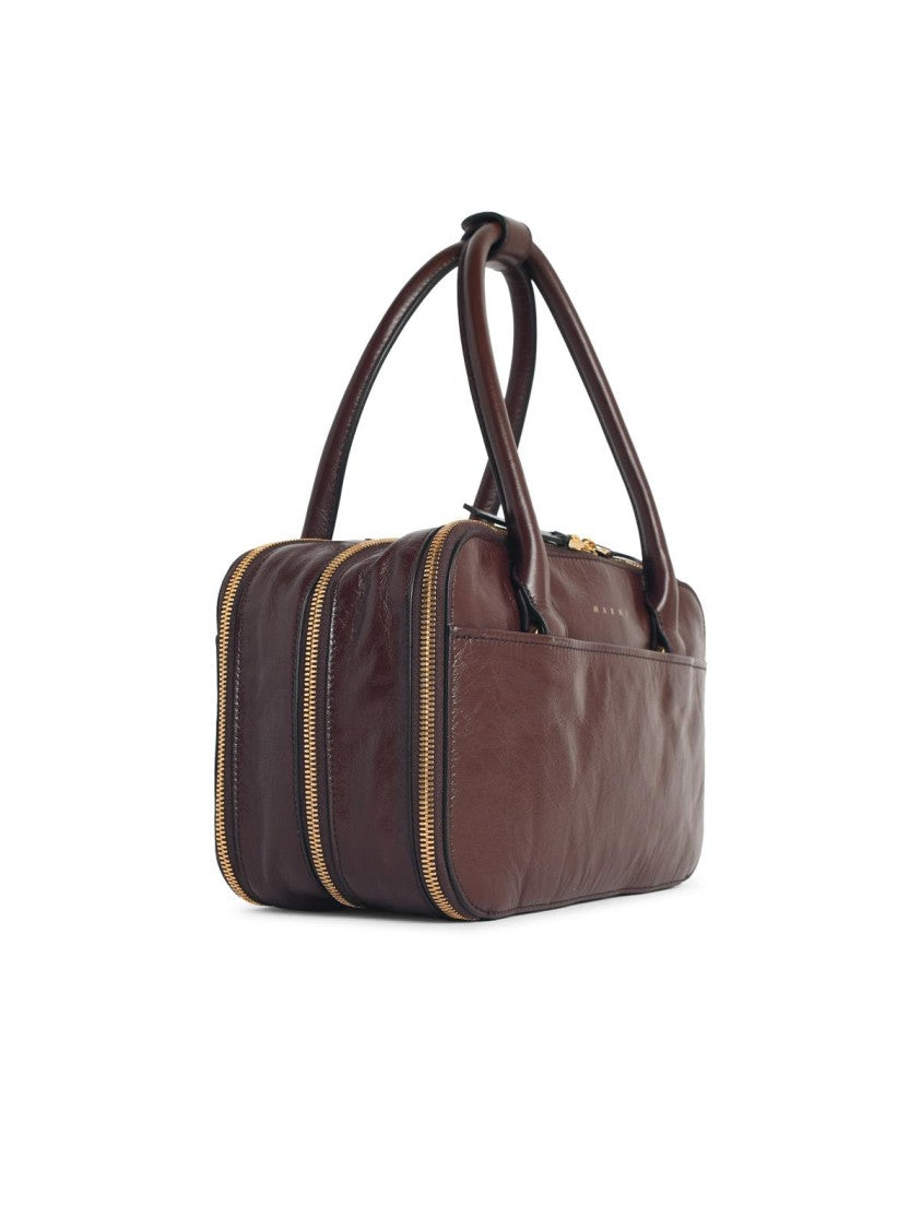 Marni 'Boxyne' 'Sudan' Small Brown Leather Bag
