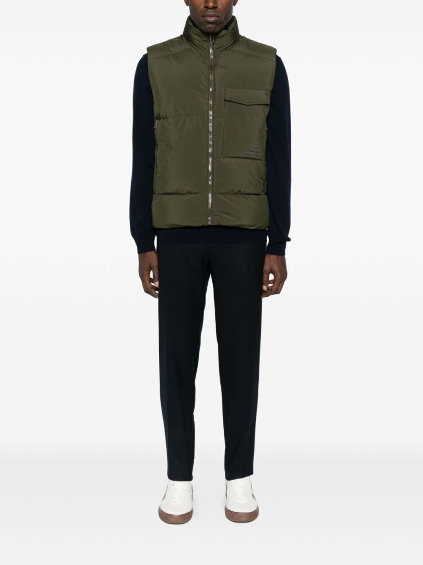 Paul Smith Sleeveless Quilted Jacket With High Collar