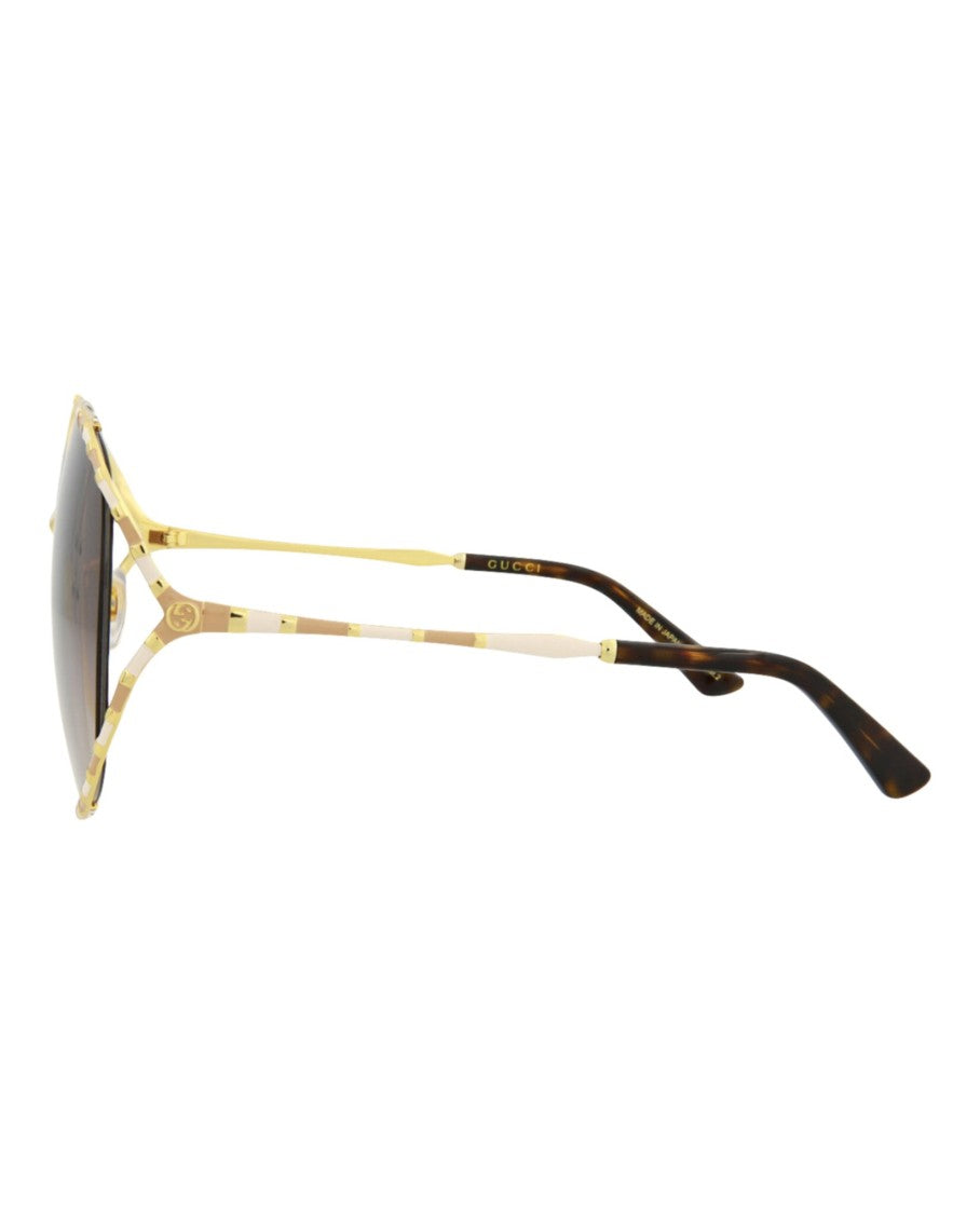 Gucci Round-Frame Metal Sunglasses