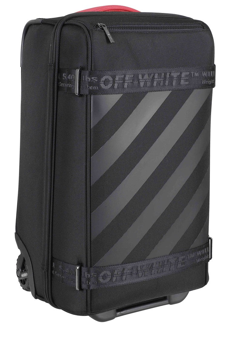Off-White Black Diag Cabin Trolley Red Handle Polyamide Backpack