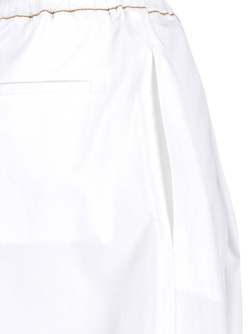 Marni White Wide-Leg Poplin Drawstring Pants