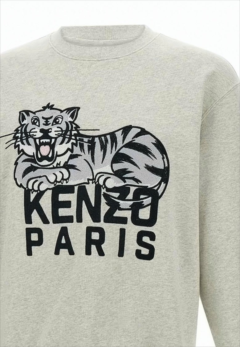 Kenzo Relaxed Fit Long-Sleeve Sweatshirt With Bold Tiger Graphic