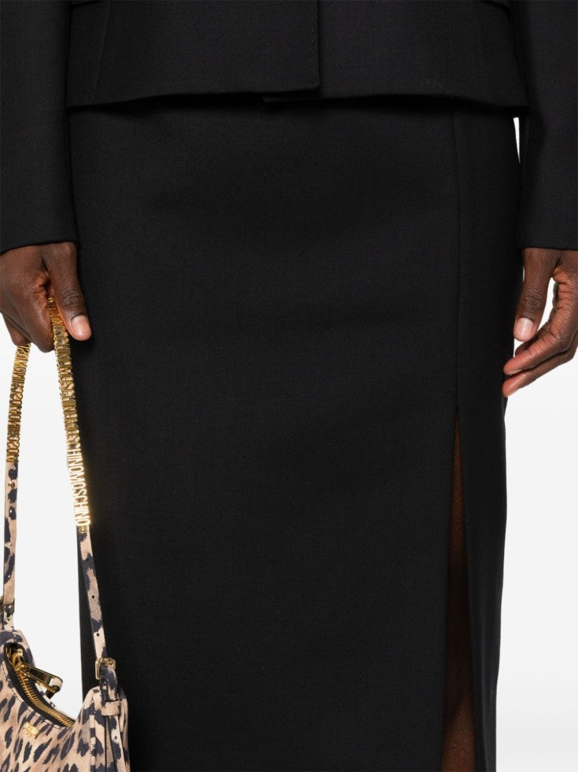 Moschino Pencil Skirt In Virgin Wool Gabardine