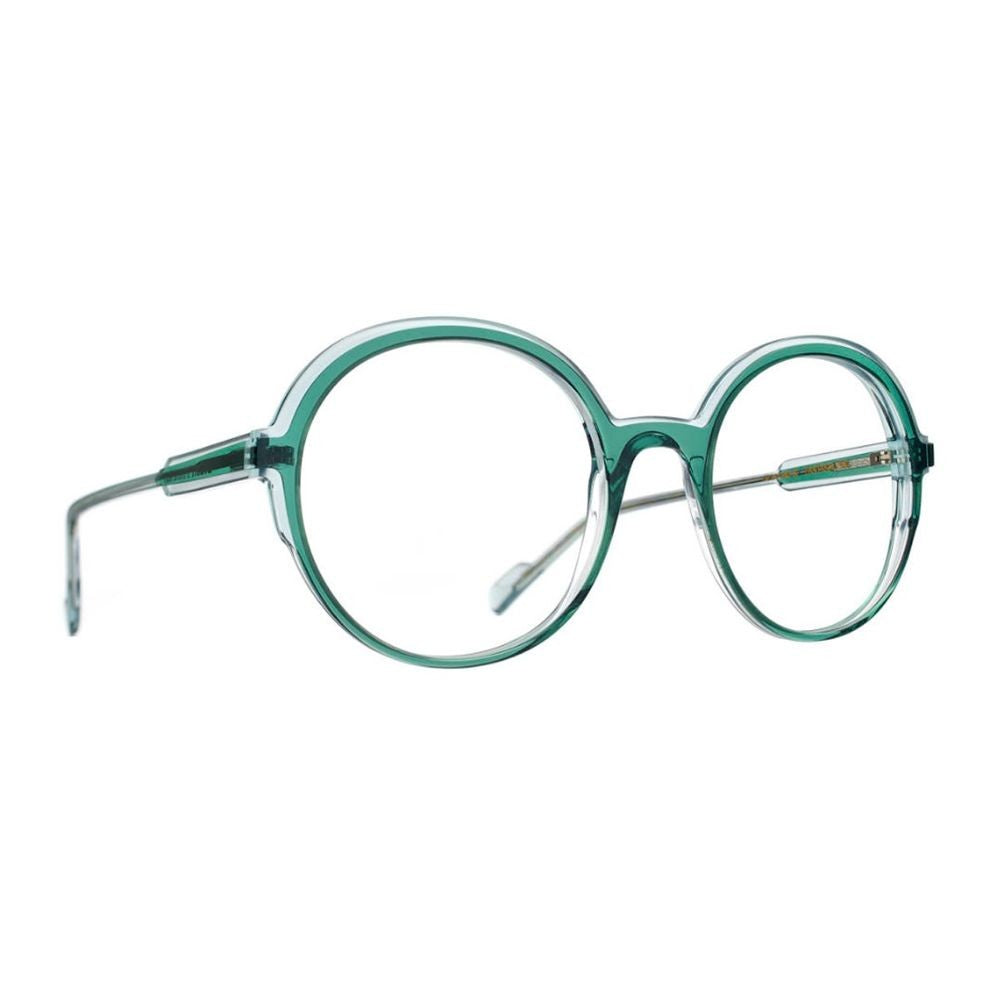 Blush Translucent Acetate Round Sunglasses In Greenish-Blue