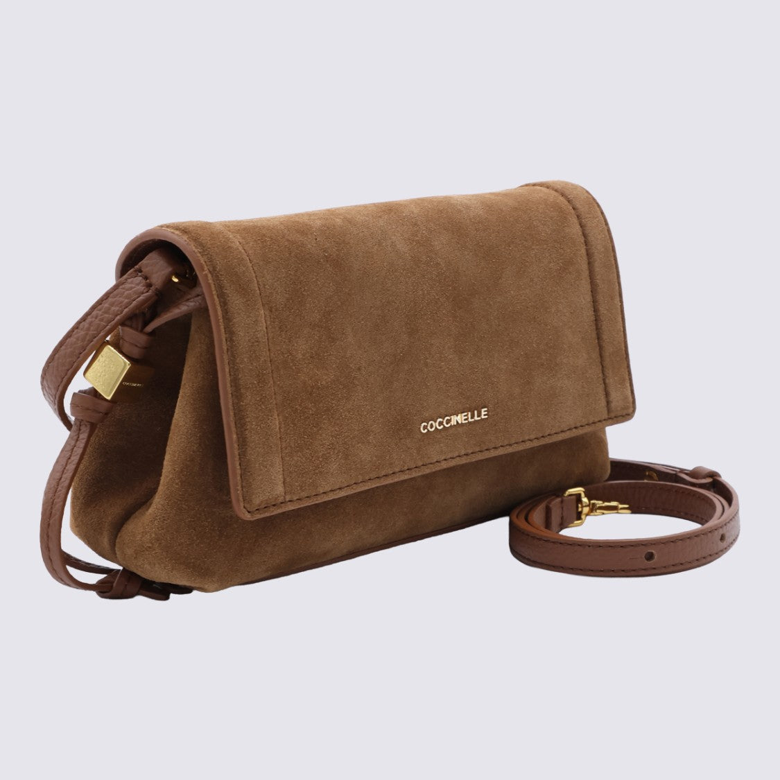 Coccinelle Structured Suede Handbag With Flap Closure