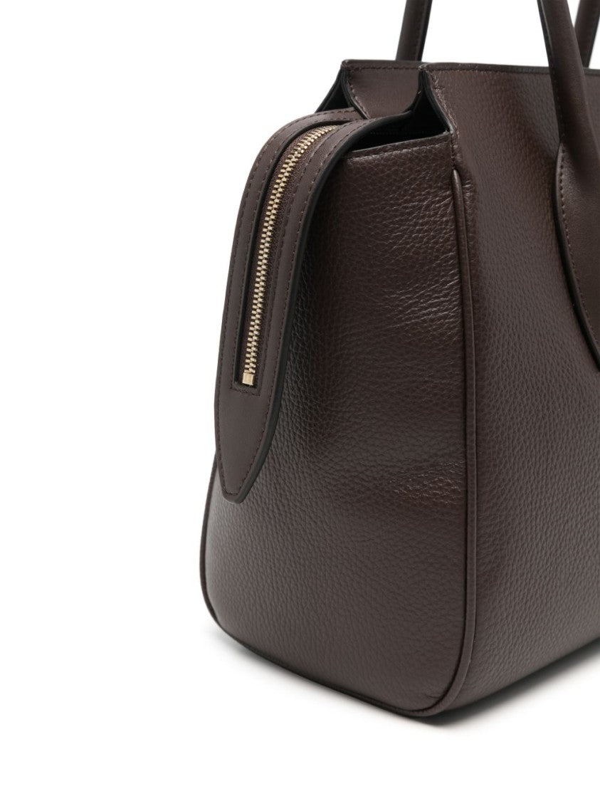 Furla Pebbled Leather Zippered Structured Tote Bag