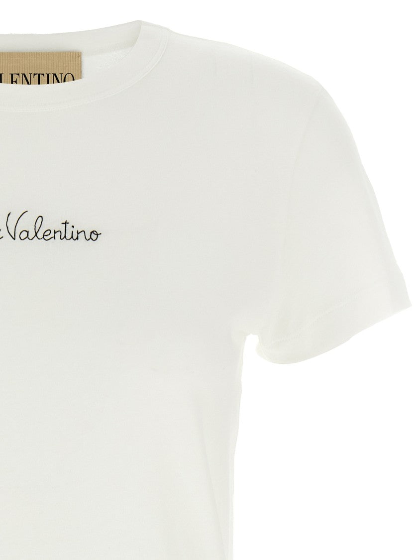 Valentino Garavani Cotton T-Shirt With 'Chez Valentino' Embroidery