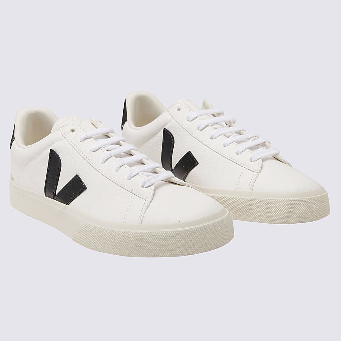 Veja Black-And-White Faux Leather Campo Sneakers