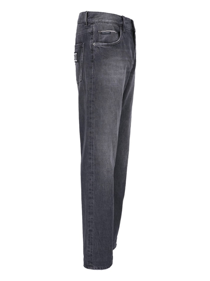 Dolce & Gabbana Black Slim-Fit Cotton Jeans