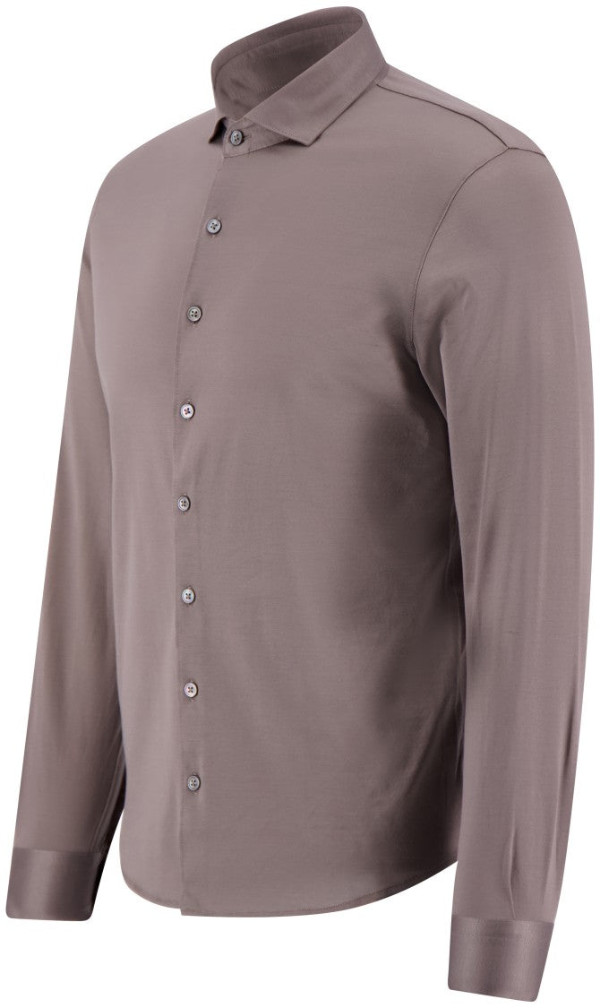 Paolo Fiorillo Capri Brown Long-Sleeve Button-Up Shirt
