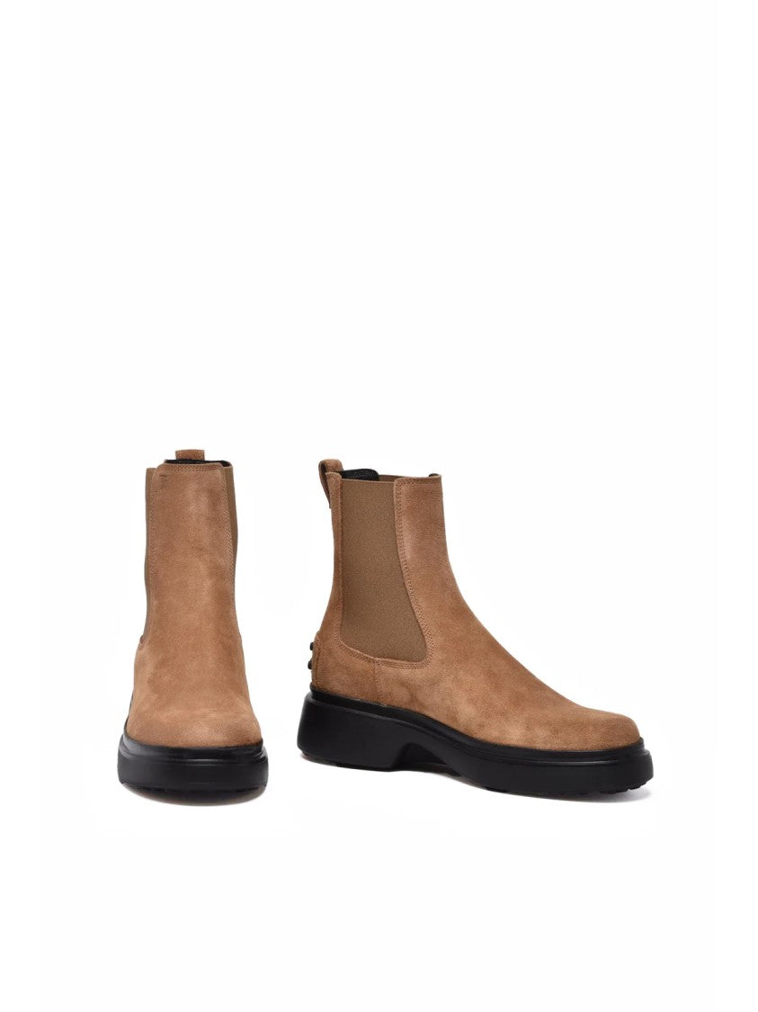 Tod's Beige Suede Classic Ankle Boots
