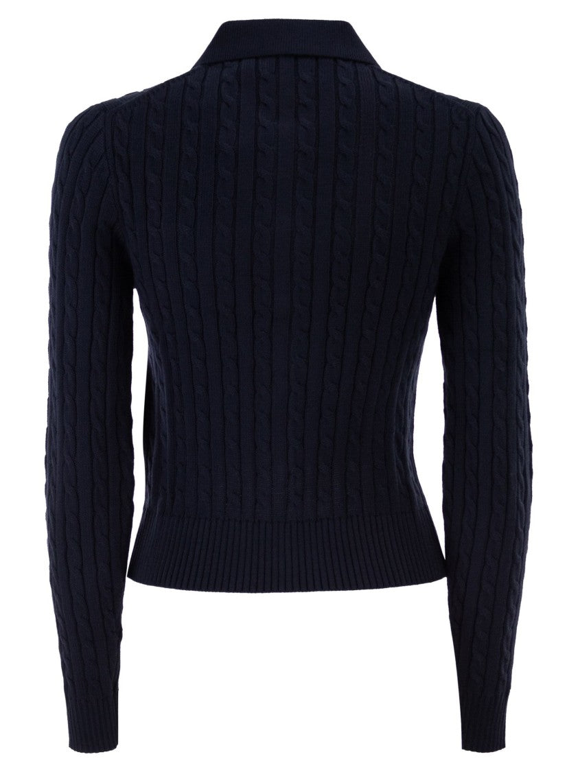 Polo Ralph Lauren Cotton Cable Knit Cardigan With Collar