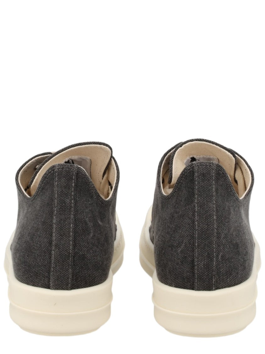 Drkshdw By Rick Owens Charcoal Cotton Textured Upper Low-Top Sneakers