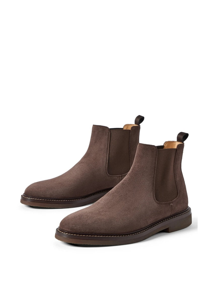 Brunello Cucinelli Minimalist Brown Suede Ankle Boots