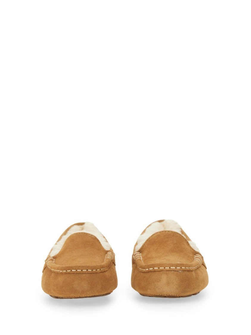 Ugg Suede Leather Slippers With Plush Shearling Lining
