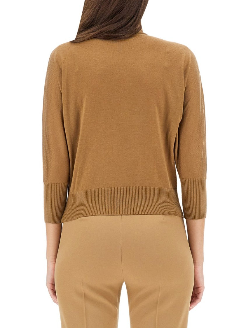 Max Mara High Neck Virgin Wool Sweater With Regular Fit