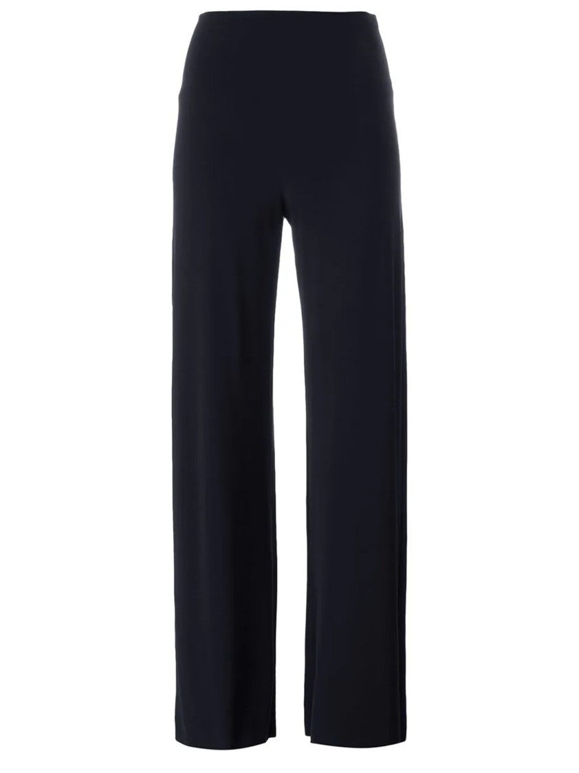 Norma Kamali Fluid Trousers With Wide Elastic Waistband And Raw-Cut Hems