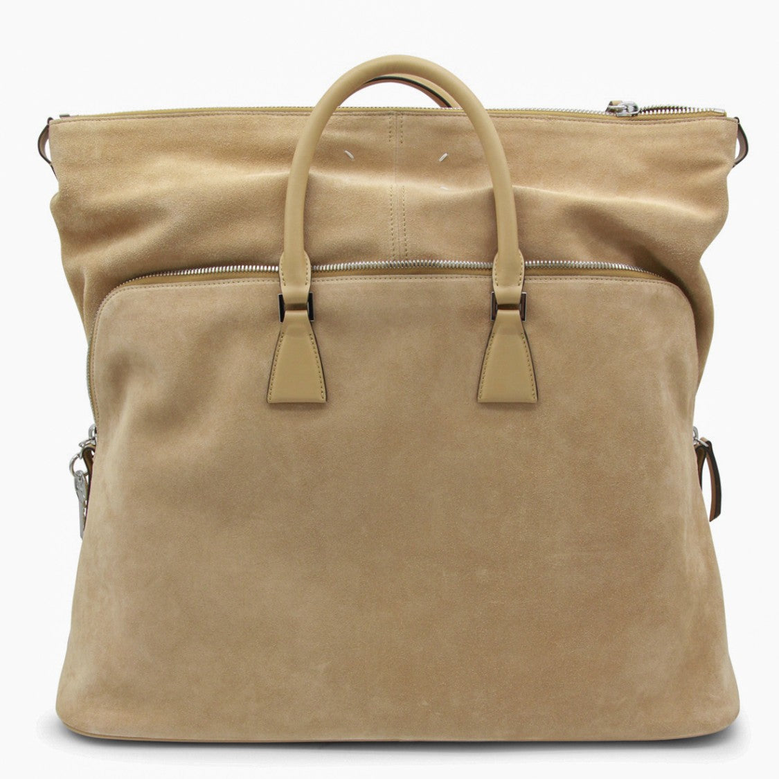 Maison Margiela Spacious Suede Tote With Dual Handles