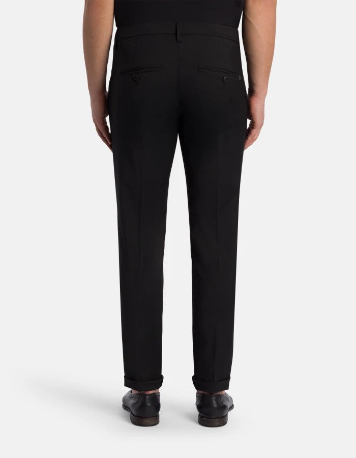 Dondup Slim Fit Tailored Cropped Rolled Hem Trousers
