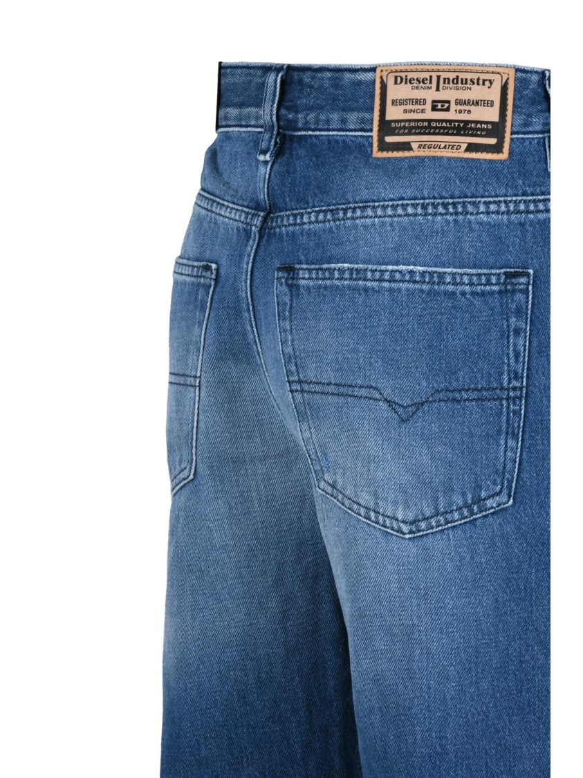 Diesel Blue Cotton Straight Jeans