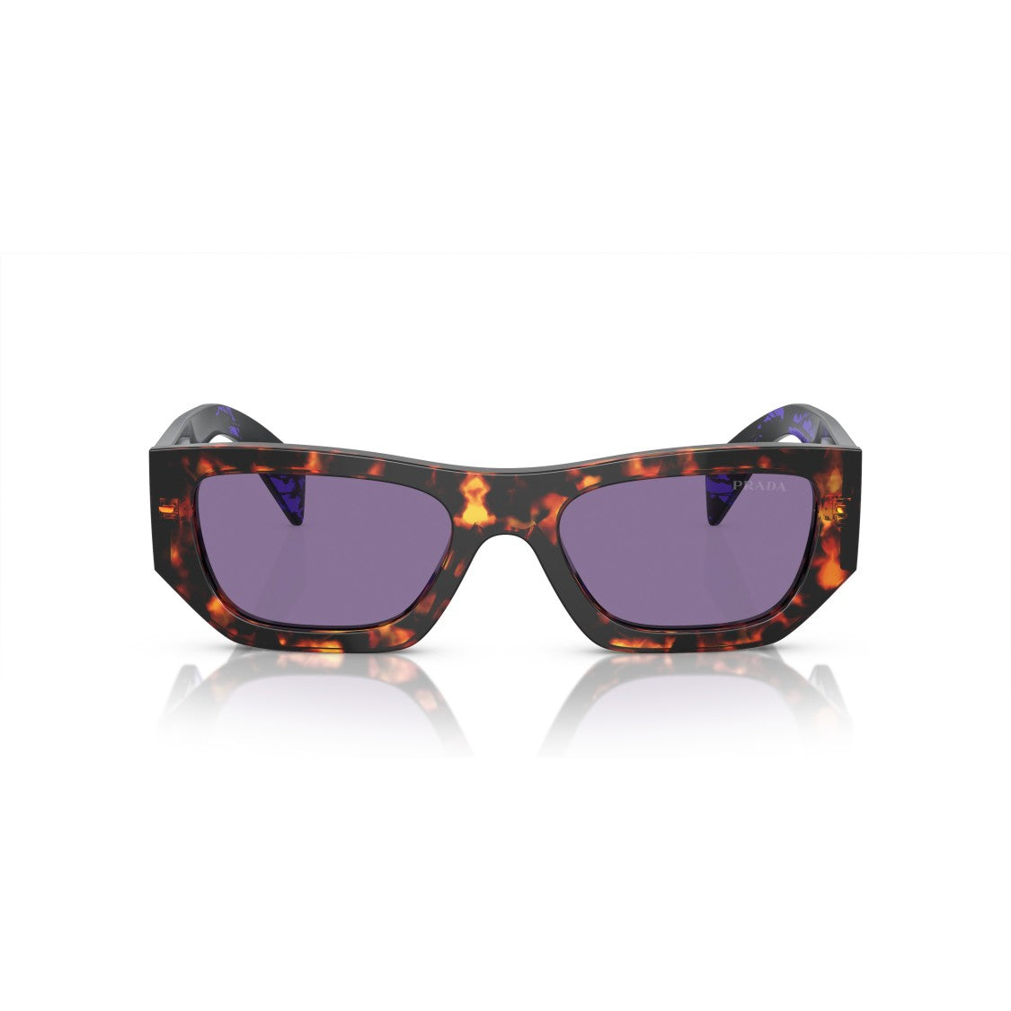 Prada 0Pr A01s Rectangular Tortoiseshell-Patterned Acetate Sunglasses