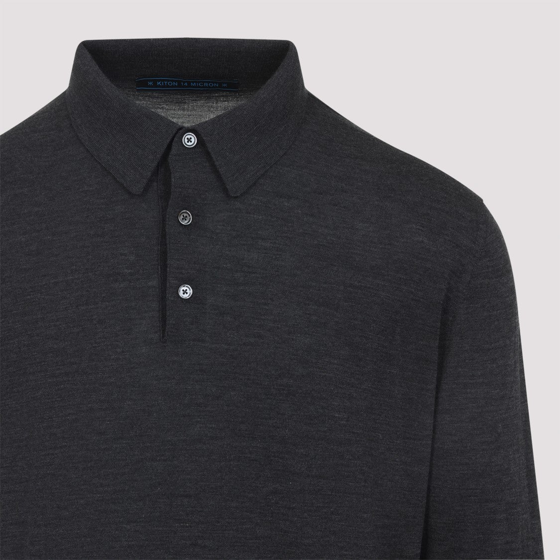 Kiton Grey Wool Polo