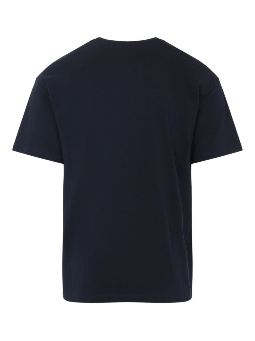 Givenchy Navy Blue Lettering Print Crew Neck T-Shirt