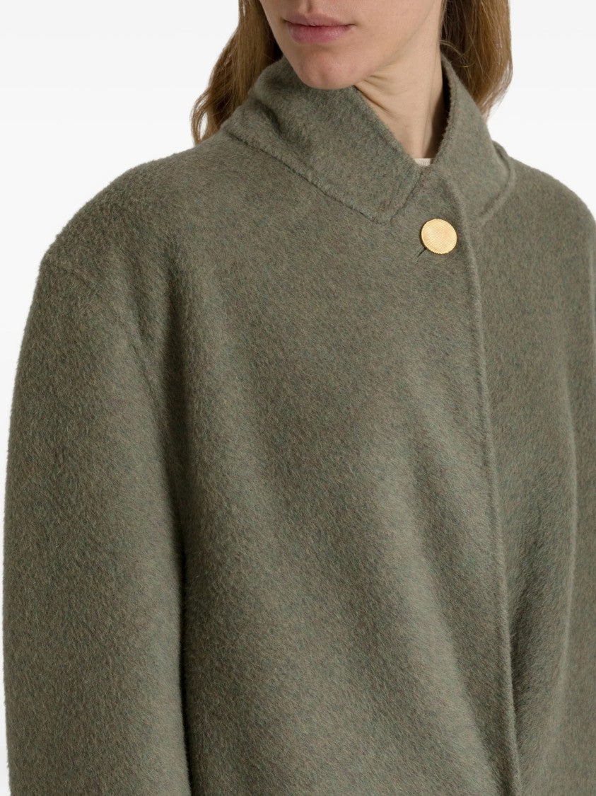Alberta Ferretti Relaxed Fit Long Coat With Notched Lapel