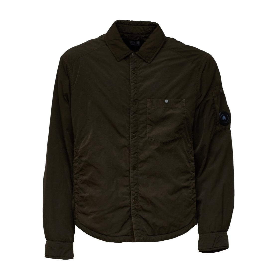 C.P. Company Padded Button Overshirt With Classic Collar And Quilted Details